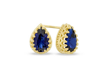 Gold Plated Solitaire Gemstone Stud Earring